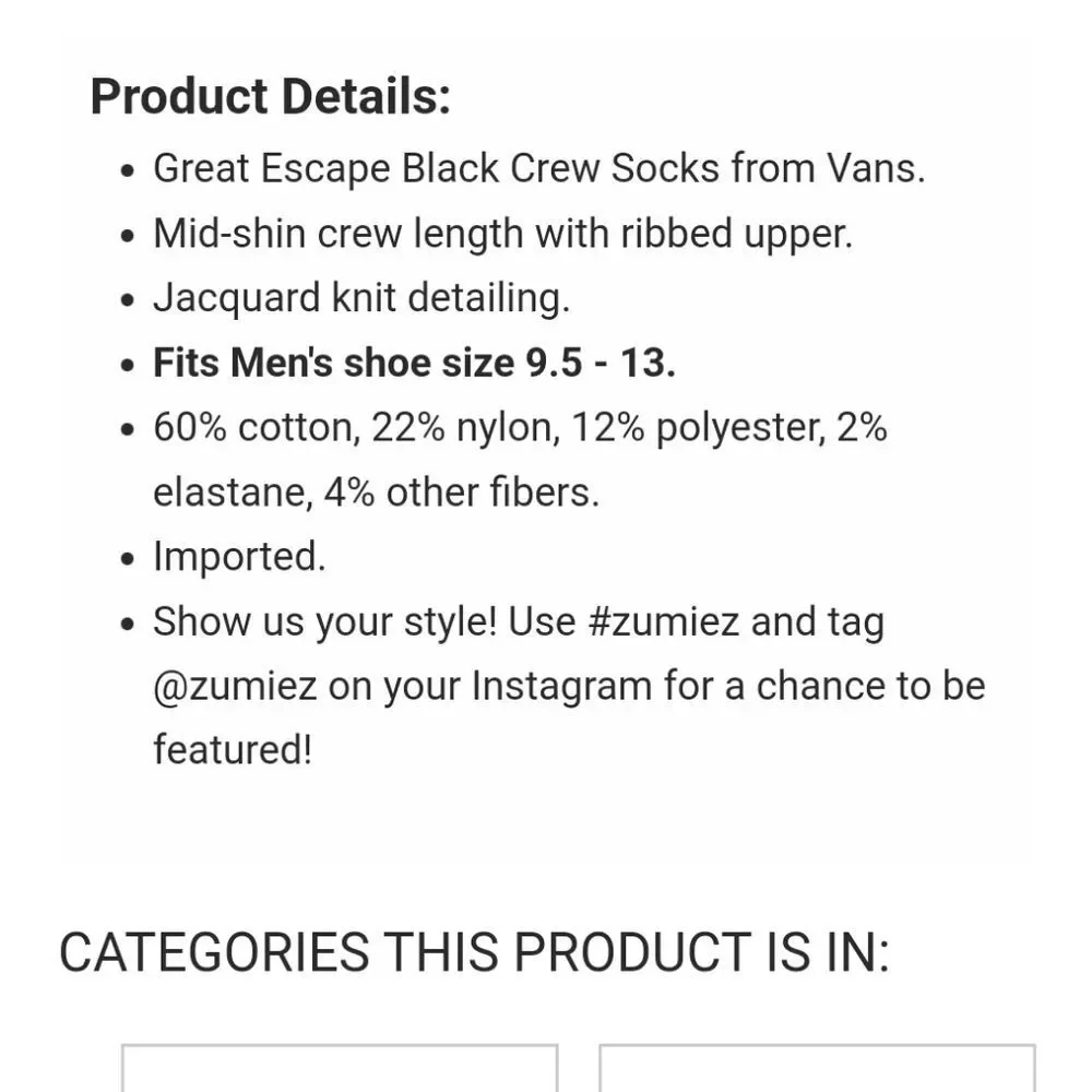 Vans Great Escape Crew Sock - Picture 4 of 6